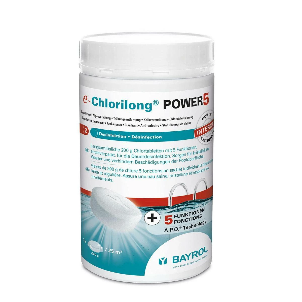 1 Kg - BAYROL E-Chlorilong® POWER 5 200 G Tabletten 3 1 Kg - BAYROL E-Chlorilong® POWER 5 200 G Tabletten