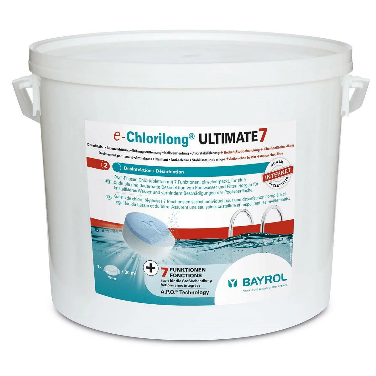 10,2 Kg - BAYROL E-Chlorilong® ULTIMATE 7 300 G Tabletten 3 10,2 Kg - BAYROL E-Chlorilong® ULTIMATE 7 300 G Tabletten