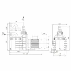 Speck Badu Picco II 5 - Filterpumpe 5m³/h Bis 30m³ Becken -Schwimmbad Verkaufs-Shop Badu Picco II Zeichnung 1280x1280