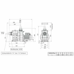 Aqua Plus 11 Mit Timerfunktion - Filterpumpe 11m³/h Bis 66m³ Wasserinhalt -Schwimmbad Verkaufs-Shop Datenblatt OKU Aqua Plus 1280x1280