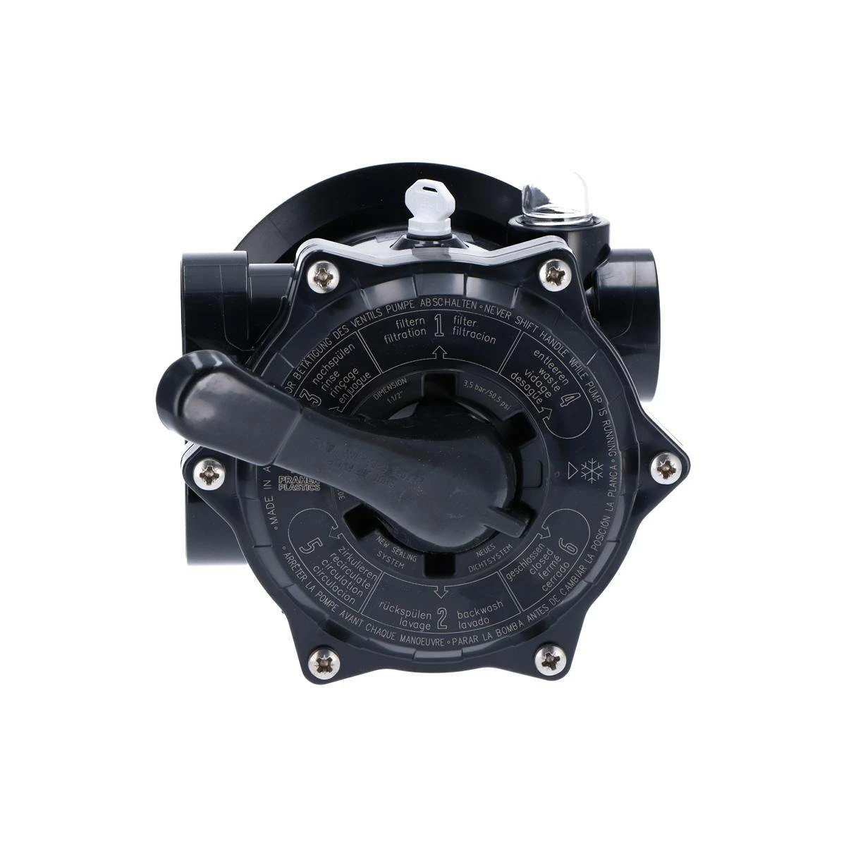 Praher 6-Wege Ventil Top Mount 12-s Schwarz Gewinde Mit Klemmring 8 Praher 6-Wege Ventil Top Mount 12-s Schwarz Gewinde Mit Klemmring – Bild 6