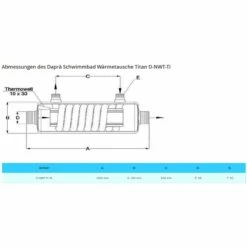 Niedertemperatur - Wärmetauscher Daprà NWT-Ti 45 Volltitan 60 KW -Schwimmbad Verkaufs-Shop abmessung dapra waermetauscher d nwt ti 1280x1280