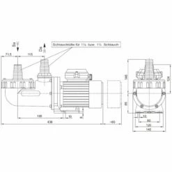 AQUA Splash II 4 - Filterpumpe 4m³/h Bis 20m³ Wasserinhalt -Schwimmbad Verkaufs-Shop aqua splash II Zeichnung 1280x1280 1
