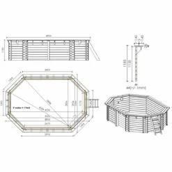 OKU Holzpool-Set EMOTION-FUN Oval 486 Cm X 336 Cm - Höhe 120 Cm -Schwimmbad Verkaufs-Shop oku holzpool emotion fun oval 800510 skizze 1280x1280