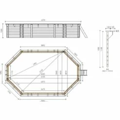 OKU Holzpool-Set EMOTION-FUN Oval 657 Cm X 407 Cm - Höhe 120 Cm -Schwimmbad Verkaufs-Shop oku holzpool emotion fun oval 800520 skizze 1280x1280