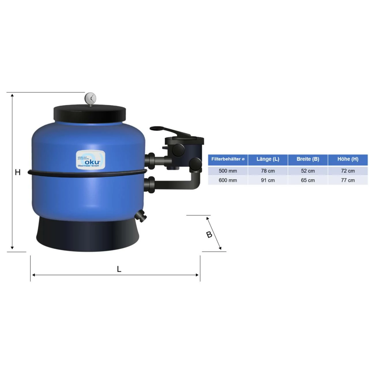 Sandfilterbehälter Grenada Aus Polypropylen - 500mm 7 Sandfilterbehälter Grenada Aus Polypropylen - 500mm – Bild 5