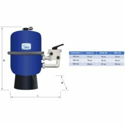 Filterbehälter Hawaii Aus Glasfaser-Kunststoff - 400mm -Schwimmbad Verkaufs-Shop sandfilterbehaelter hawaii oku zeichnung 1 1280x1280