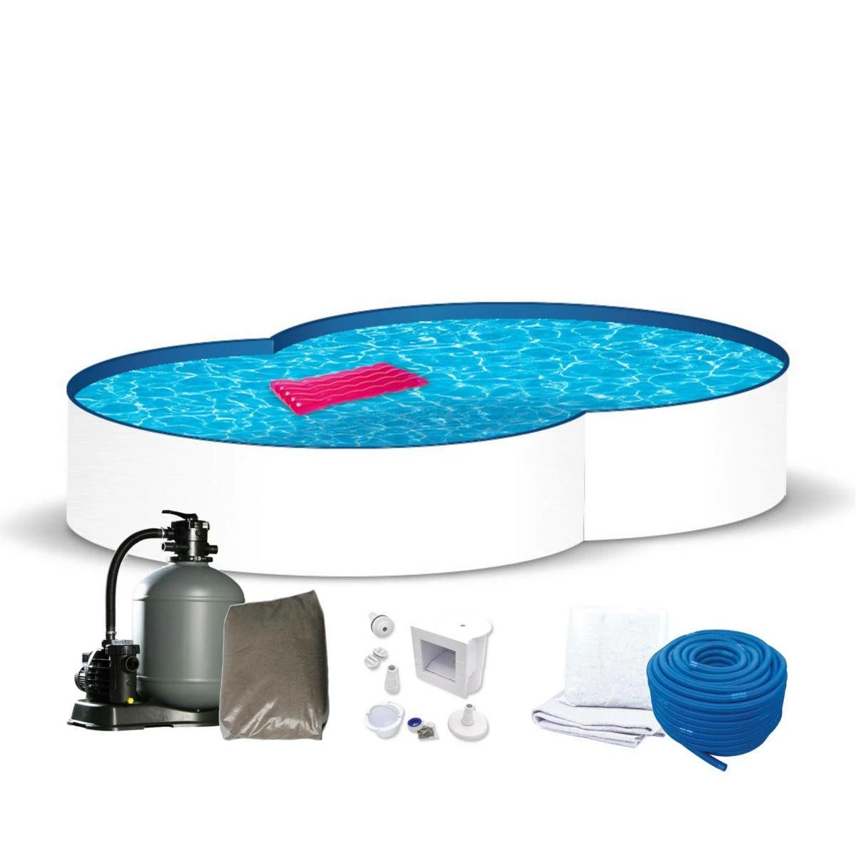 Stahlwandpool Komplettset Achtform 3 Stahlwandpool Komplettset Achtform