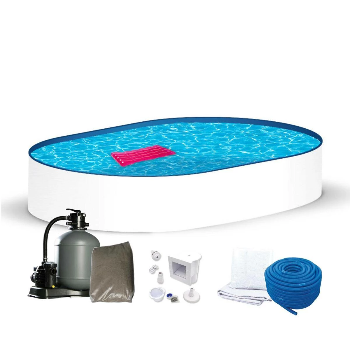 Stahlwandpool Komplettset Oval 3 Stahlwandpool Komplettset Oval